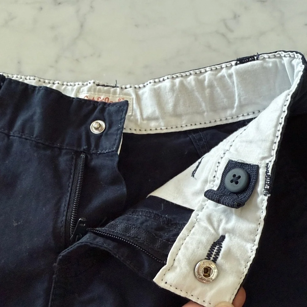 Cat & Jack Boys Navy Chino Shorts Size 6 Adjustable Waist School Uniform